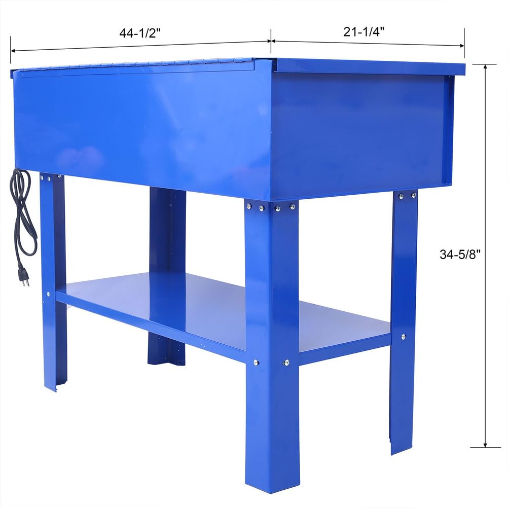 40 Gallon Parts Washer Cabinet with Electric Pump, 24 Gallon Solvent Capacity, 5 GPM Pump Output, Heavy-Duty Powder-Coated Steel Automotive Parts Cleaner with Shelf