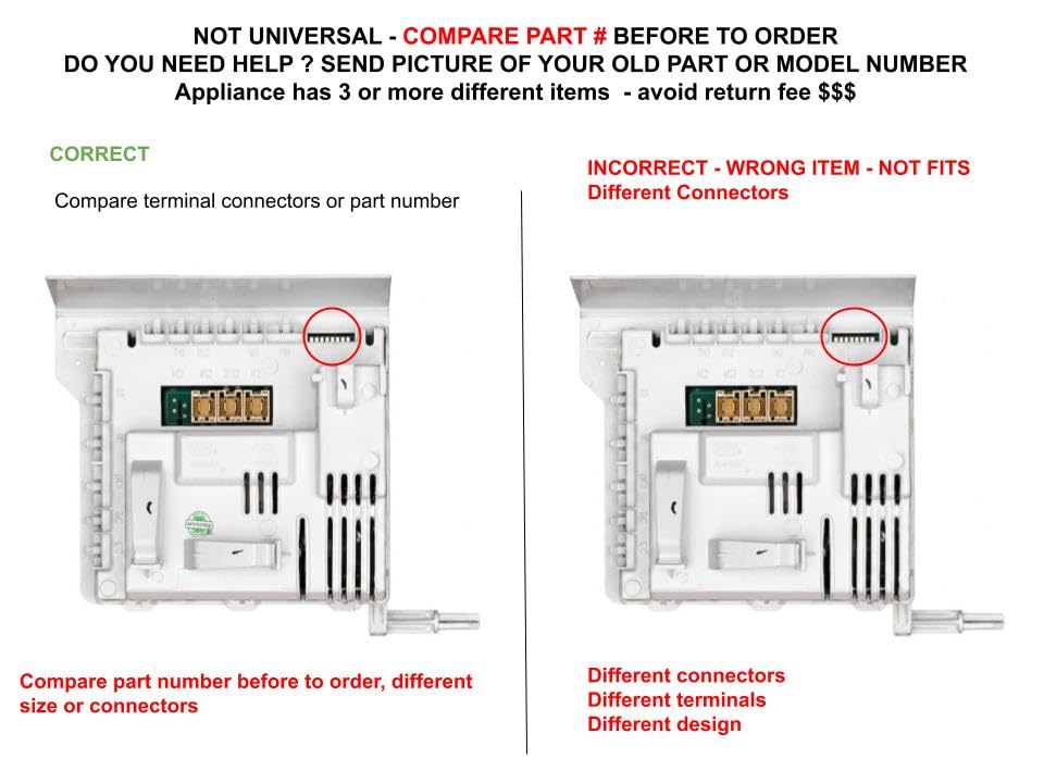 WPW10491312 CKD491312X compatible with Whirlpool WASHER Electronic Control Board (Central Control Unit) fits old number WPW10491312
