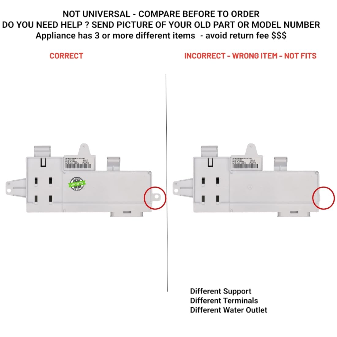 1.000 EAP626074X1 compatible with Whirlpool Washer Electronic Control Board fits old part number 1.000