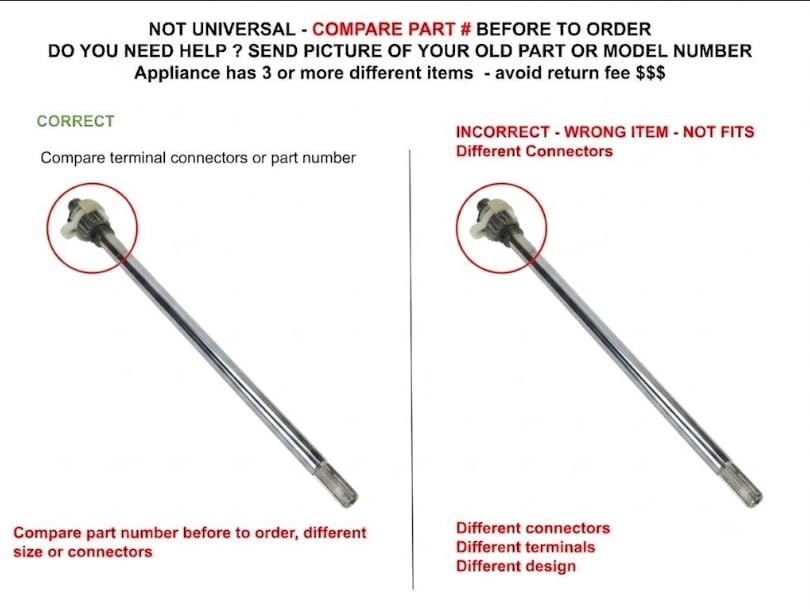 285206 285378 285509 CKD389387X compatible with Whirlpool Washer Agitator Drive Shaft fits old number 285206 285378 285509