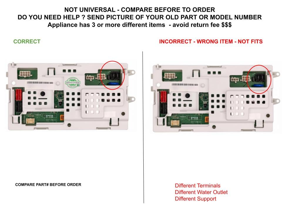 AP6278065 EAP12347402 PS12347402 CKD124783X compatible with Whirlpool Washer Laundry Center Electronic Control Board fits old number AP6278065 EAP12347402 PS12347402