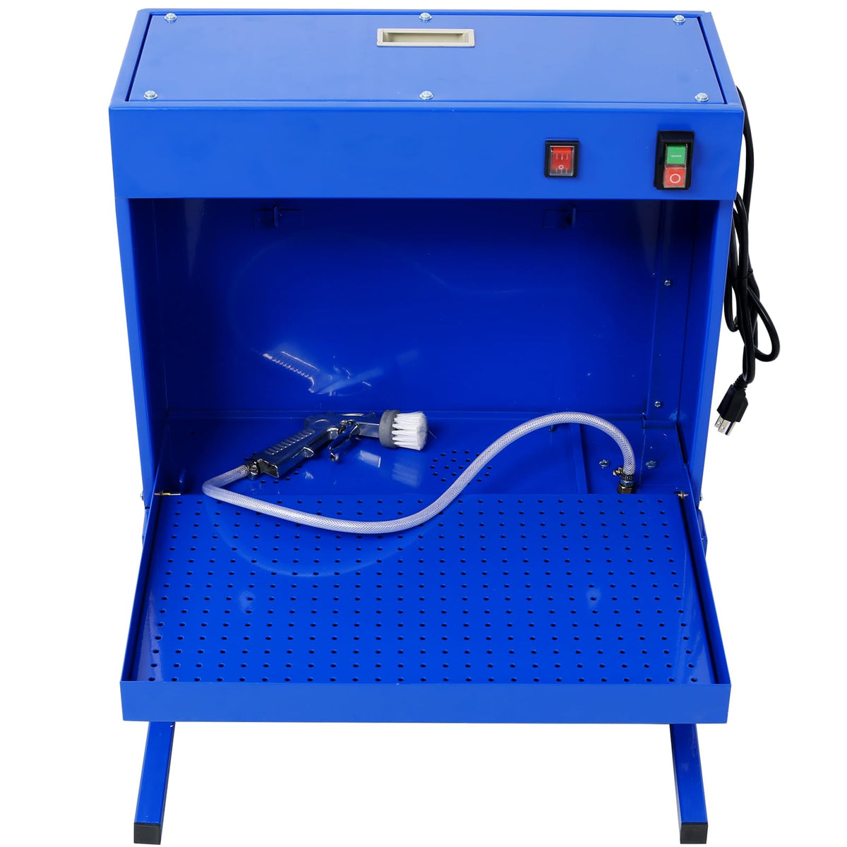 22" Wall-Mounted Parts Washer Micro Cleaner - 14L Tank for Small Motor, Mechanical Components Cleaning - Metal Design with Built-in Work Light