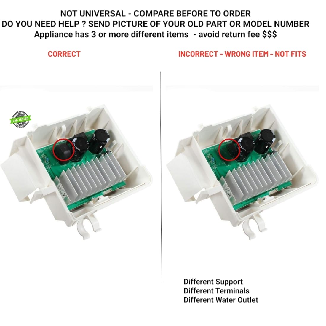 WPW10374126 EAP374126X1 compatible with Maytag Washer Whirlpool Motor Control Board fits old part number WPW10374126