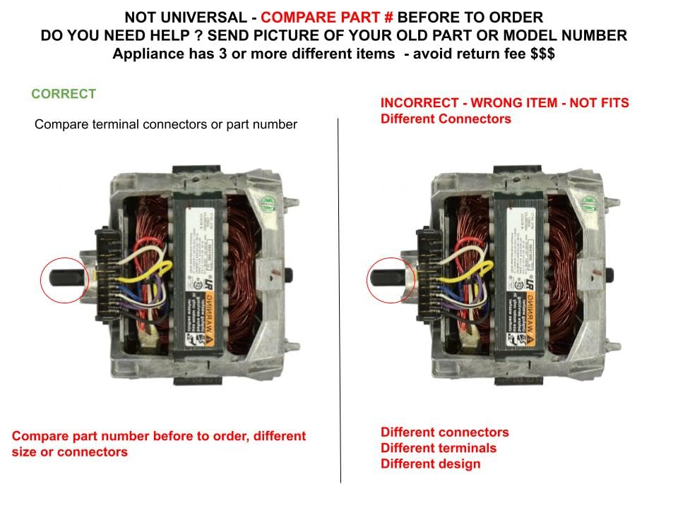 WP661600 661600 compatible with Whirlpool, Estate, Roper Washer Direct Drive Washer Motor fits old number WP661600