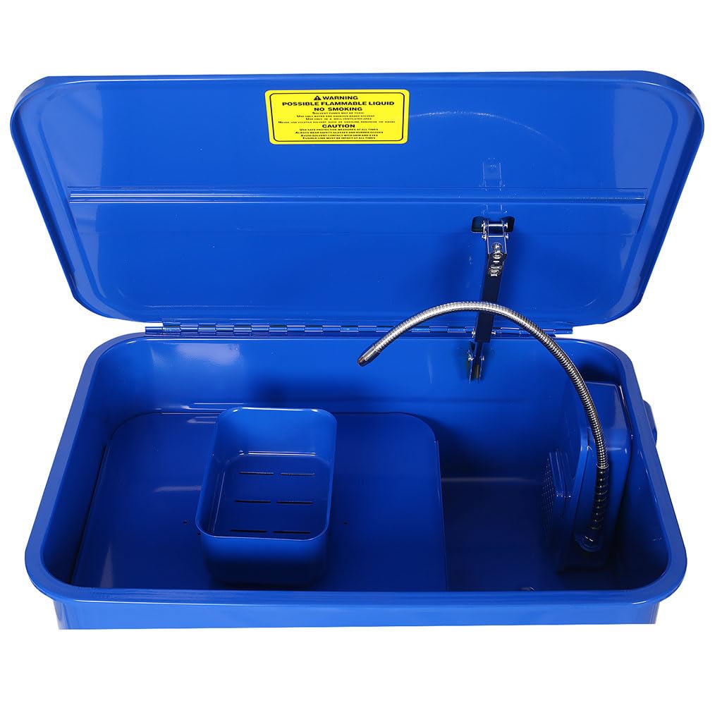 20 Gallon Electric Parts Washer Cabinet - Heavy-Duty Automotive Cleaner with Solvent Pump & Shelf for Gears, Wheel Bearings, Carburetors & More 20 Gallon
