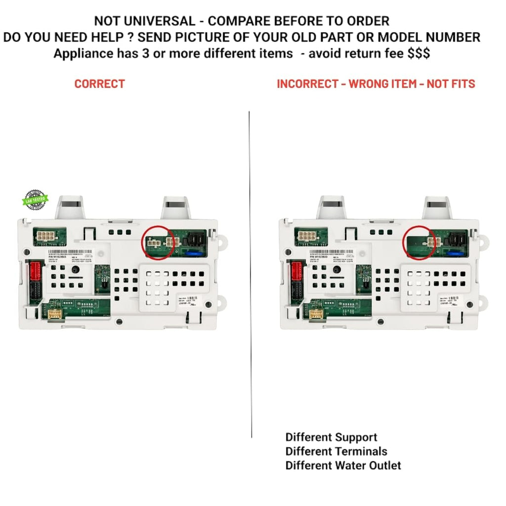 AP7193509 EAP16744865 PS16744865 EAP607637X1 compatible with Whirlpool Washer Electronic Control Board fits old part number AP7193509 EAP16744865 PS16744865