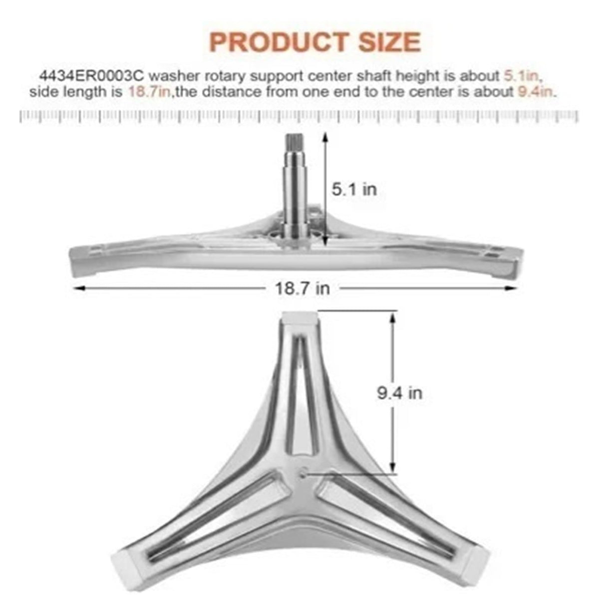 Washing Machine Rear Drum Support 4434ER0003C A B Durable Flange Shaft Assembly Replacement Parts For Laundry Washer Repair