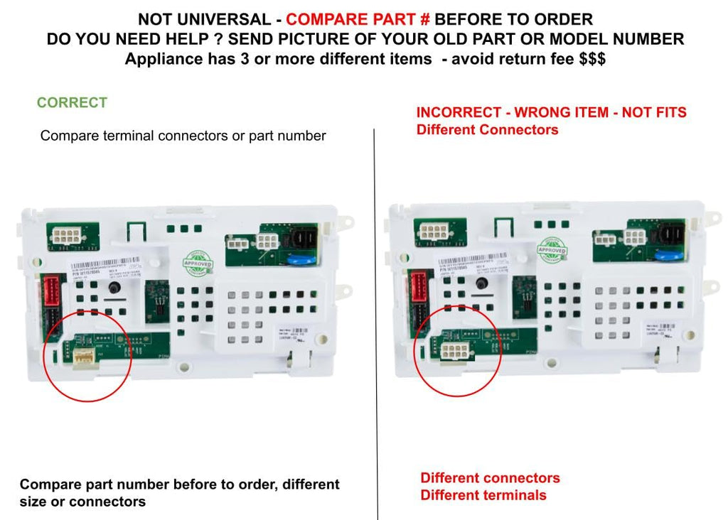 W11603810 CKD603810X compatible with Whirlpool Washer Electronic Control Board (Control Module) fits old number W11603810