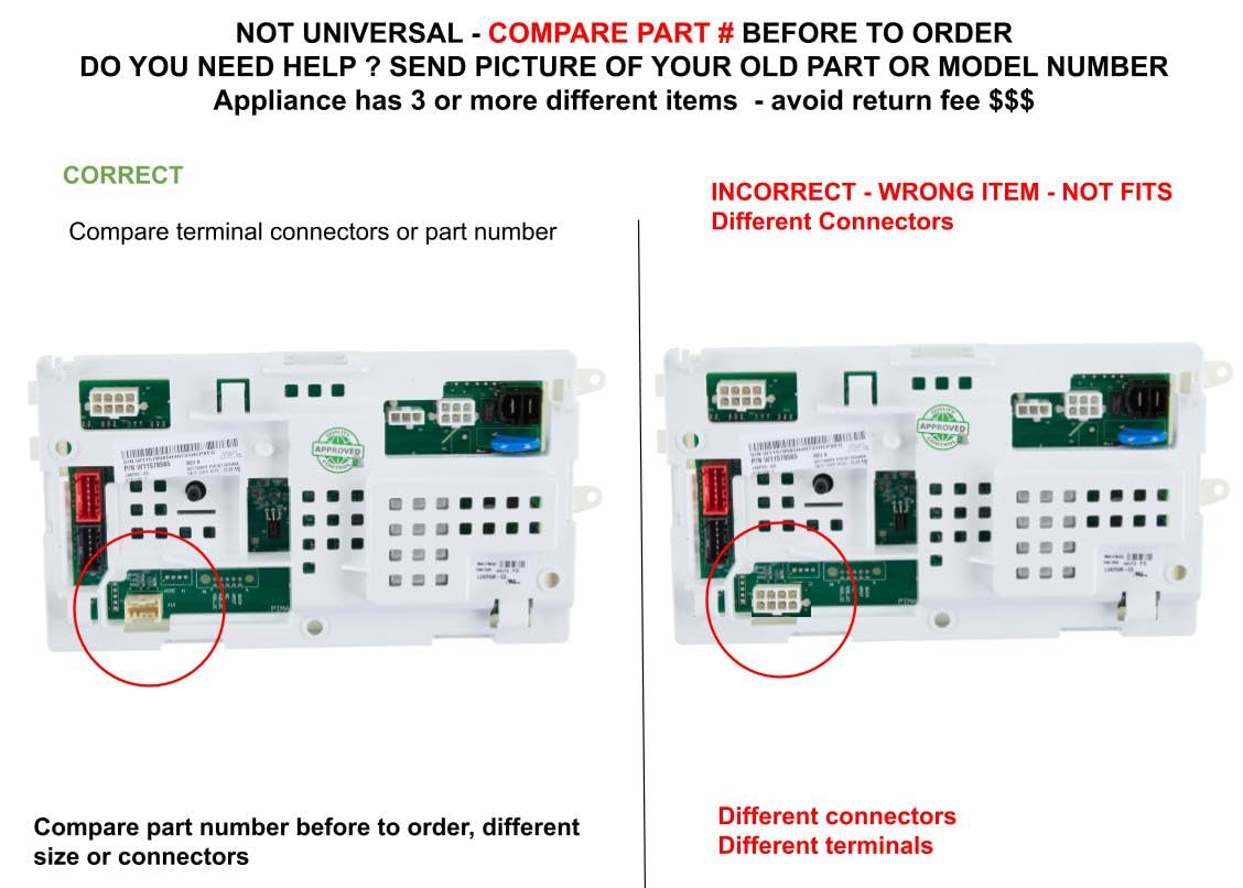 W11603810 CKD603810X compatible with Whirlpool Washer Electronic Control Board (Control Module) fits old number W11603810