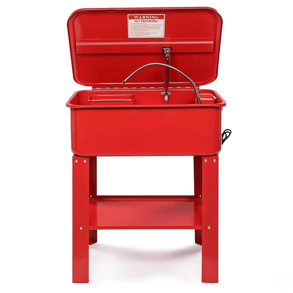 20 Gallon Parts Washer with 110V Pump Compact Steel Rust-Resistant