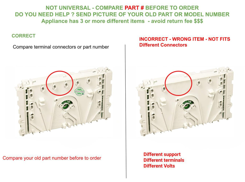 AP6016656 EAP11749949 PS11749949 CKD192966X compatible with Whirlpool COMPACT AUTOMATIC WASHER Electronic Control Board fits old number AP6016656 EAP11749949 PS11749949