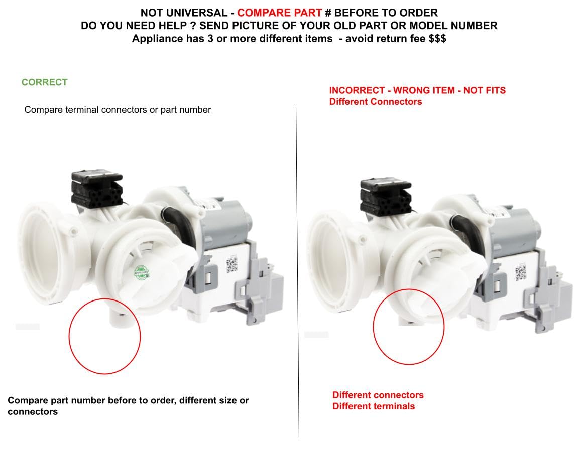 EAP12592830 PS12592830 AP6807020 CKD807020X compatible with Samsung Washer Drain Pump Assembly fits old number EAP12592830 PS12592830 AP6807020