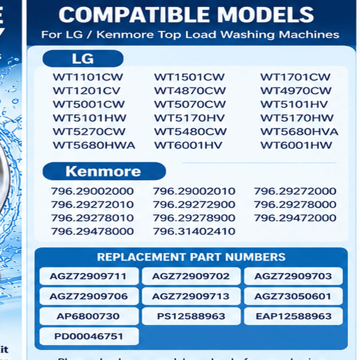 Washer Pulsator Plate For Kenmore 796.3143371 2015–2019,Efficient Agitation