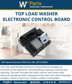Whirlpool W11322884 Genuine OEM Top Load Washer Electronic Control Board Replacement Part - Replaces W11329038