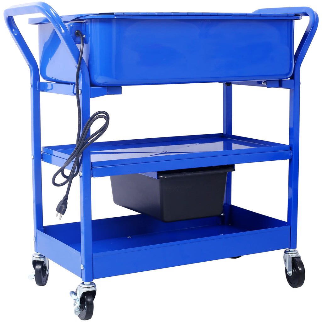 20 Gallon Parts Washer | Heavy Duty Steel Construction | Portable Parts Cleaner with 325 GPH Pump & Drain Tray for Automotive & Shop Use