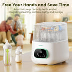Upgraded Baby Bottle Washer and Sterilizer, All-in-One Cleaning Machine for Bottles & Parts, Gift for New Moms