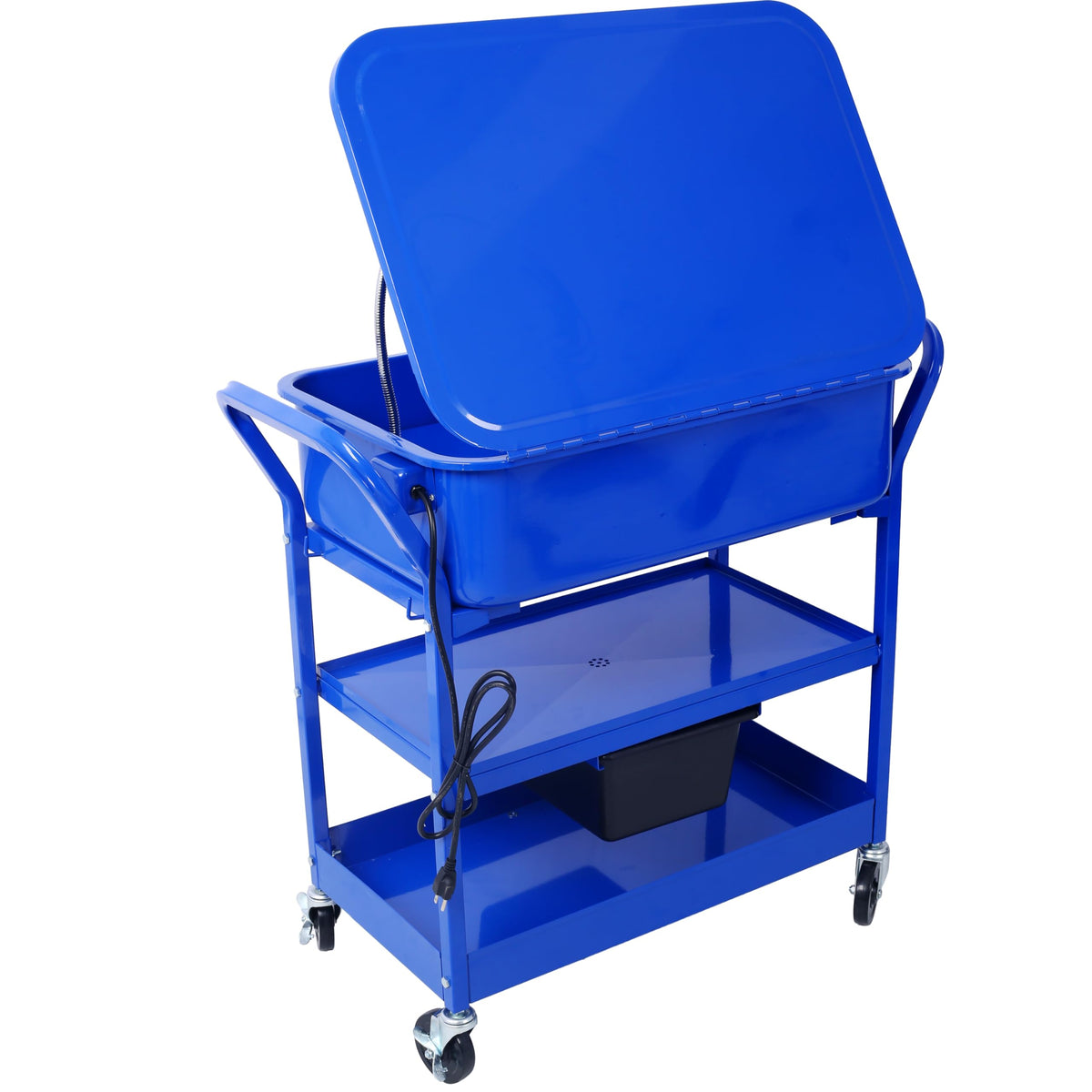 Gecheer 20-Gallon Portable Parts Washer with 325 GPH Pump, Heavy-Duty Steel Tank, Casters & Drain Tray for Water-Based Cleaning Solutions