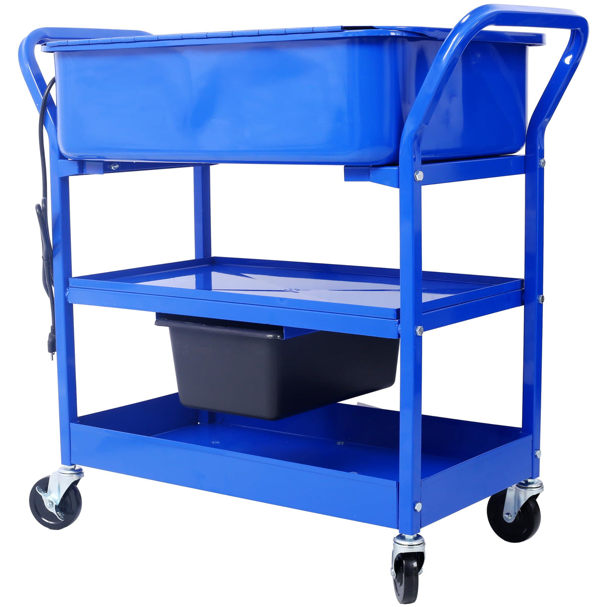 Gecheer 20-Gallon Portable Parts Washer with 325 GPH Pump, Heavy-Duty Steel Tank, Casters & Drain Tray for Water-Based Cleaning Solutions