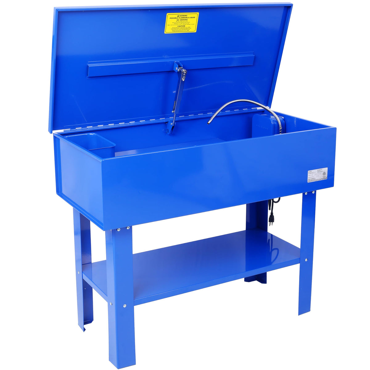 Gecheer 40 Gallon Parts Washer with 24 Gallon Solvent Capacity, Heavy Duty Steel Powder Coated Blue, 5 GPM Pump, Removable Shelf for Garage Workshop Degreasing