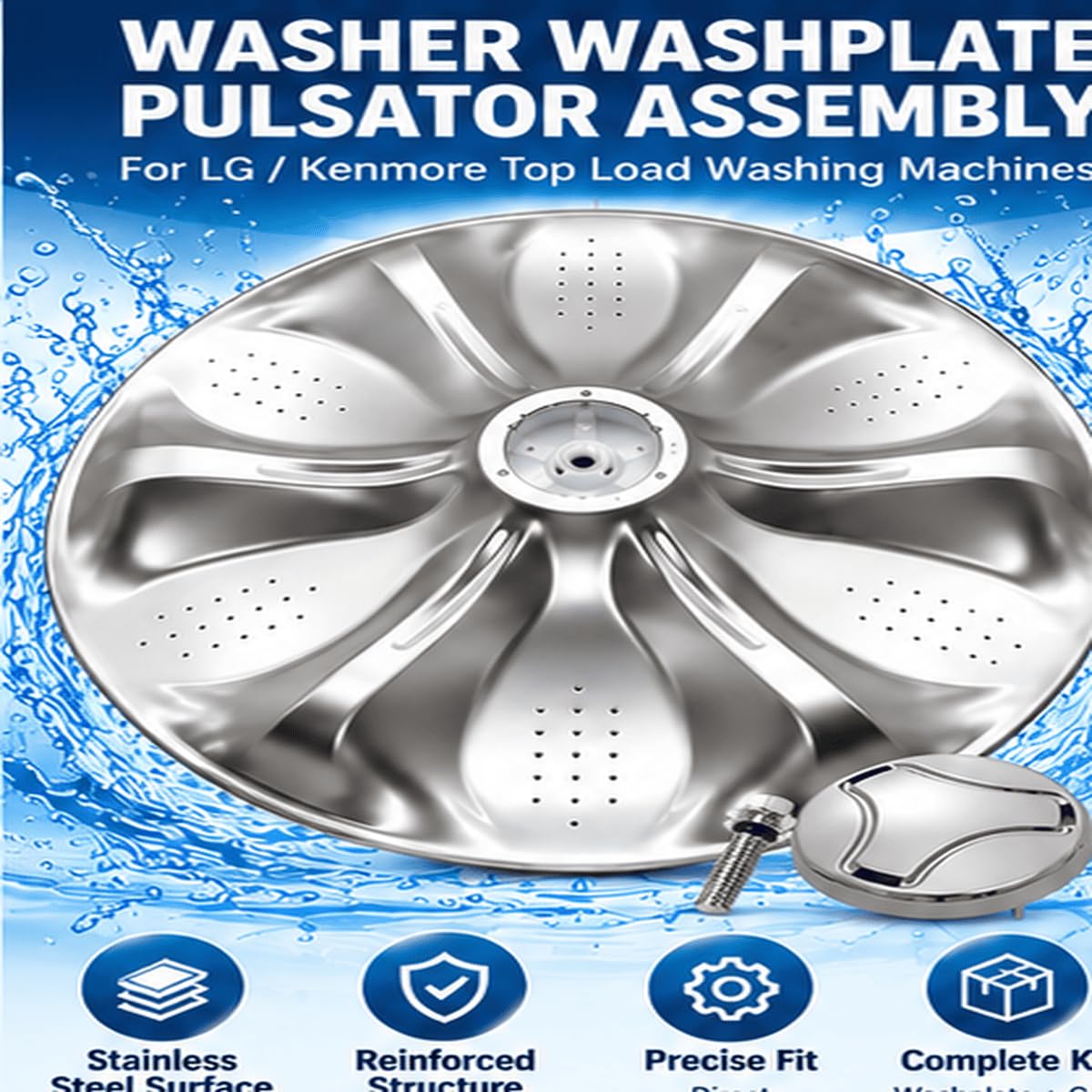 Washer Pulsator Plate for LG WT4901CW 2013–2016,Efficient Agitation