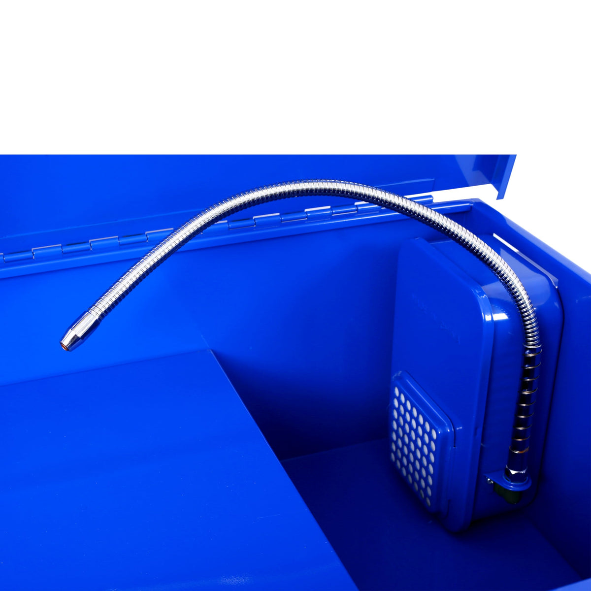 40 Gallon Parts Washer 24 Gallon Solvent Capacity 5 Gallon Per Minute Max Pump Output Heavy Duty Steel Powder Coated Blue