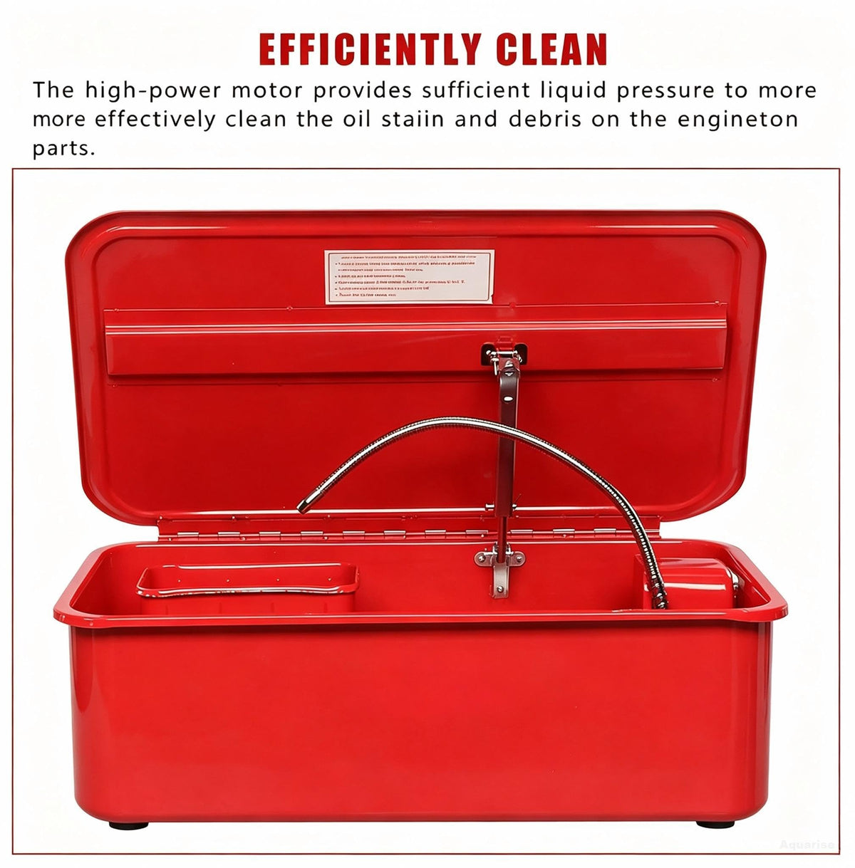 20 Gallon Parts Washer with 110V Pump Compact Steel Rust-Resistant