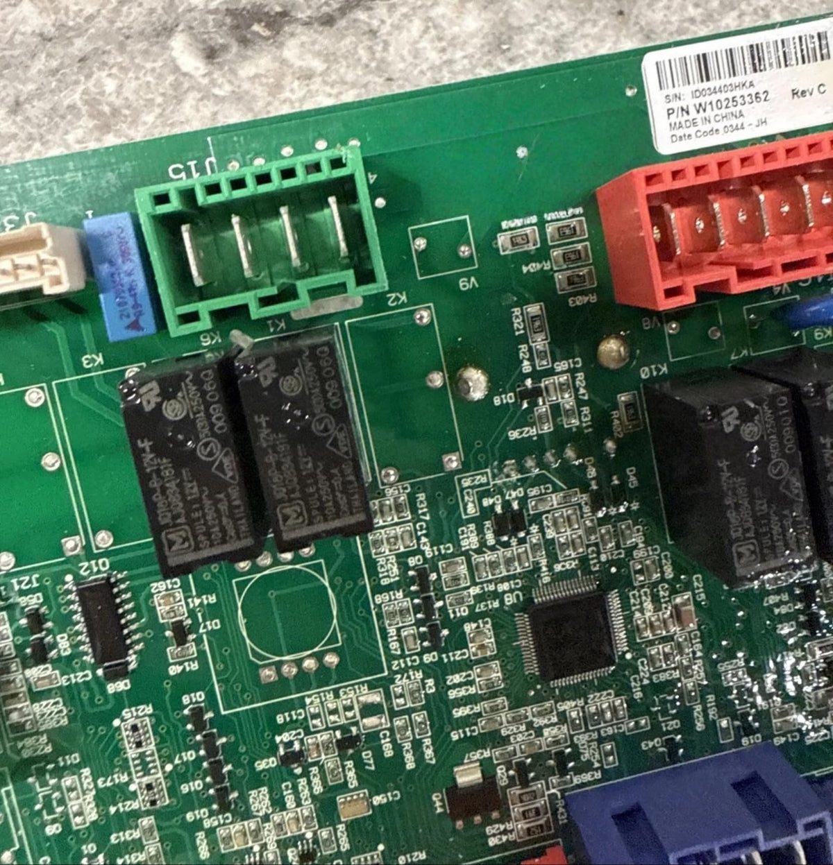 Washer Control Board Part # W10253362 | Rev C Green Replacement Parts